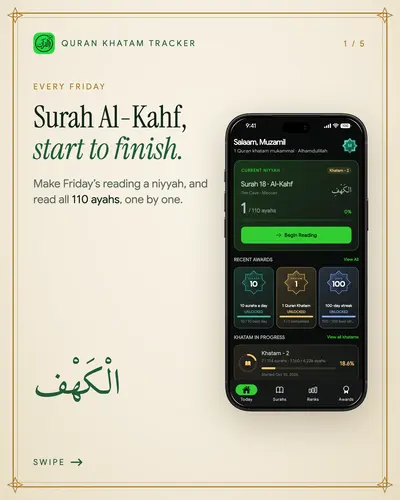 Al-Kahf every Friday, slide 1 of 5