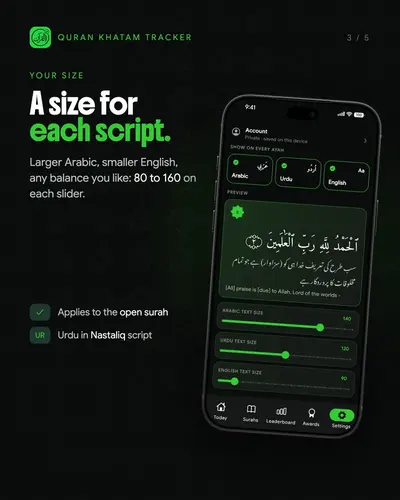 Three scripts, one ayah, slide 3 of 5